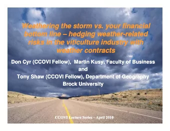 W  W  Weathering the storm vs. your financial  Weathering the storm vs. your financial  th  th  i