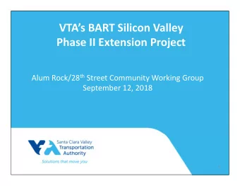 VTAs BART Silicon Valley  Phase II Extension Project Alum Rock/28 th Street Community Working