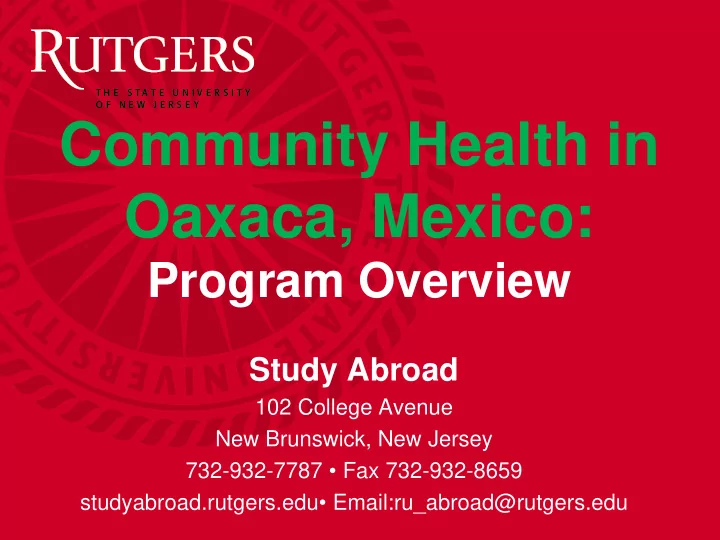 community health in oaxaca mexico