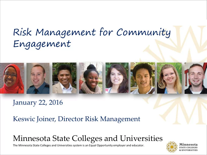 risk management for community engagement
