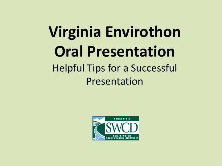virginia envirothon oral presentation