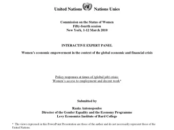 United Nations           Nations Unies  Commission on the Status of Women  Fifty-fourth session