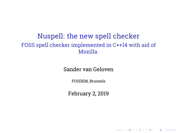 nuspell the new spell checker