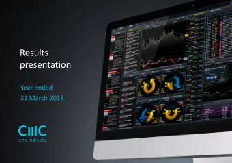 Results  presentation  Year ended  31 March 2018  Agenda  1  Key highlights  2  Financials  3