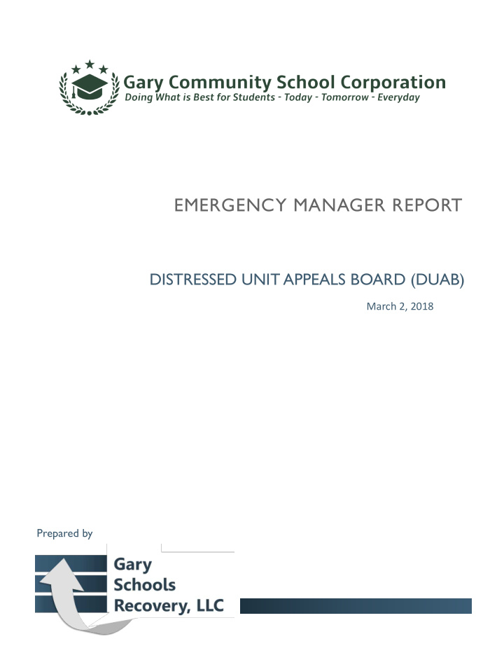 emergency manager report