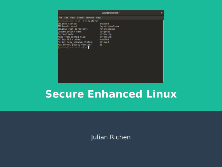 secure enhanced linux