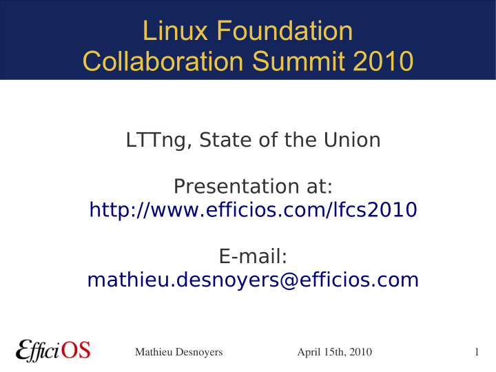 linux foundation collaboration summit 2010