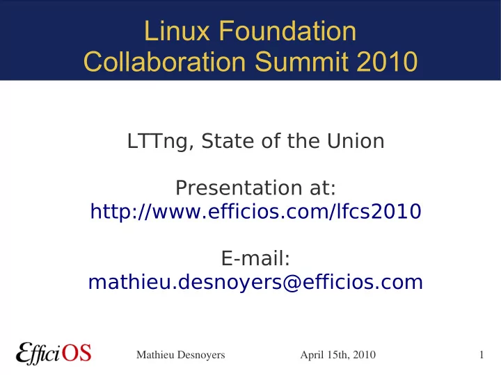 linux foundation collaboration summit 2010