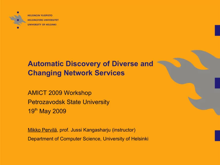 automatic discovery of diverse and changing network