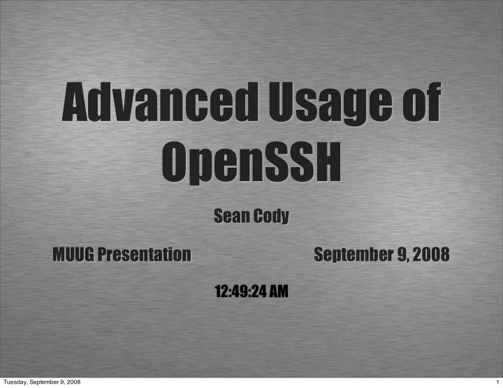 advanced usage of openssh