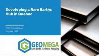 Hub in Quebec  VRIC Presentation  January 2020  Forward Looking Statement Our presentation contains