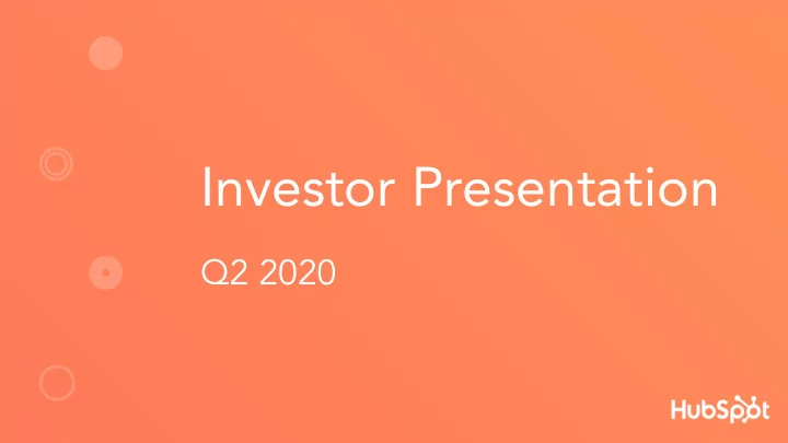 investor presentation