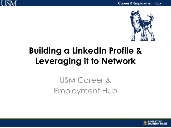 building a linkedin profile leveraging it to network