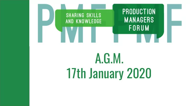 a g m 17th january 2020 agenda