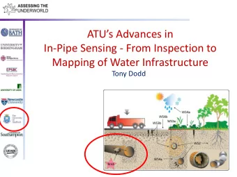 ATUs Advances in  In-Pipe Sensing - From Inspection to  Mapping of Water Infrastructure  Tony