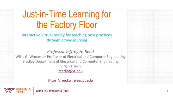 just in time learning for the factory floor