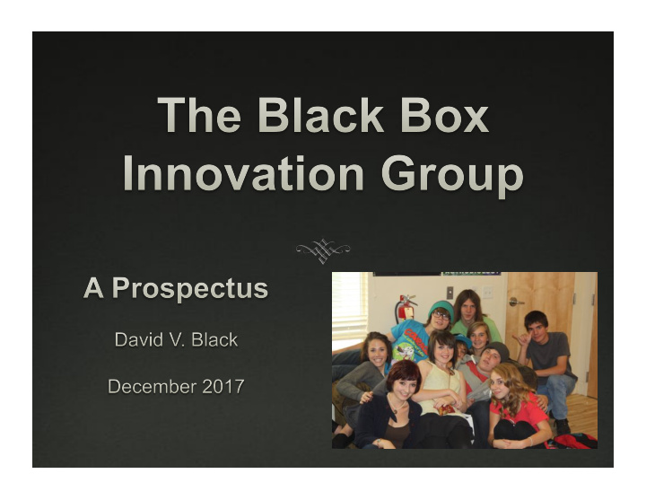 mission black box innovation group bbig is dedicated to