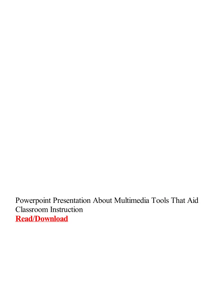 powerpoint presentation about multimedia tools that aid
