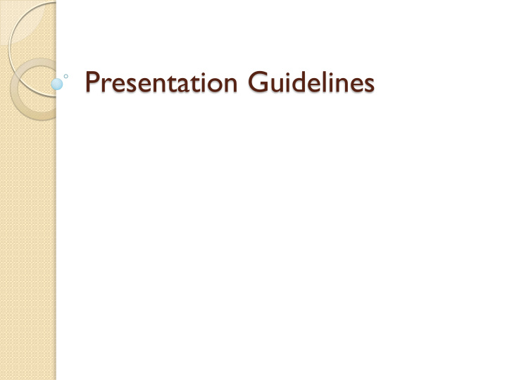 presentation guidelines fonts
