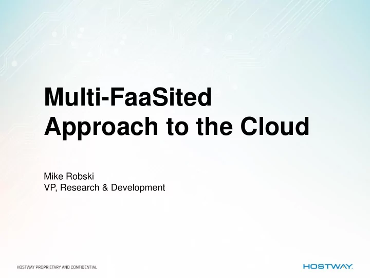 approach to the cloud