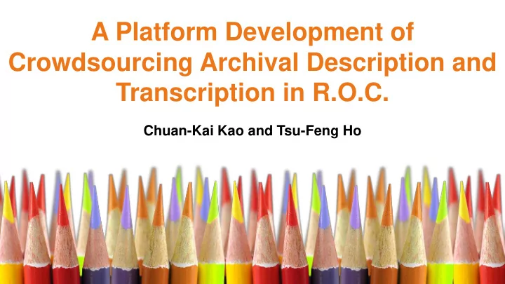 crowdsourcing archival description and