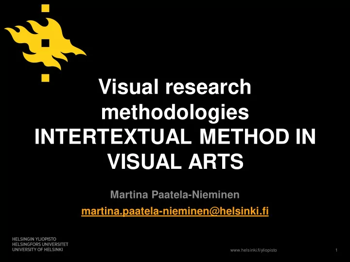 methodologies intertextual method in
