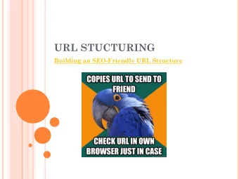 URL STUCTURING  Building an SEO-Friendly URL Structure W HAT IS A URL S TRUCTURE ?  Essentially how