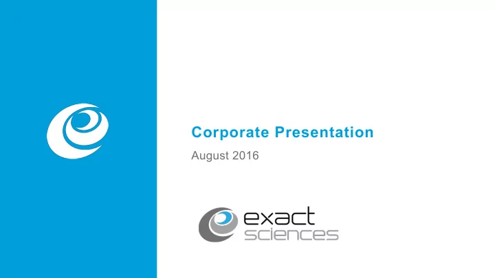 corporate presentation
