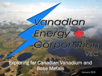 Exp  Exploring for  r Canadian Vanadium and  Base Meta  tals  January 2020  Cau  autionary S  Stat