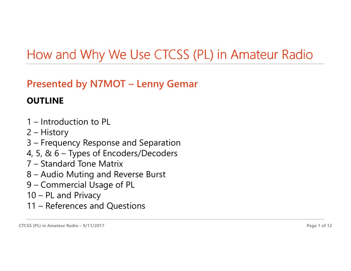 how and why we use ctcss pl in amateur radio how and why