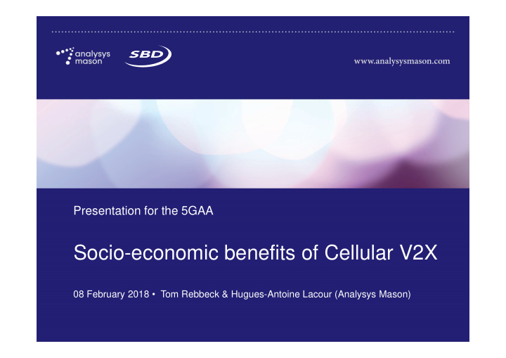 socio economic benefits of cellular v2x
