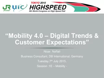 Mobility 4.0  Digital Trends &amp; Customer Expectations  Nisar, Naffati  Business