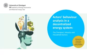 analysis in a  decentralized  energy system:  The Transport, Industry and  Household Sectors