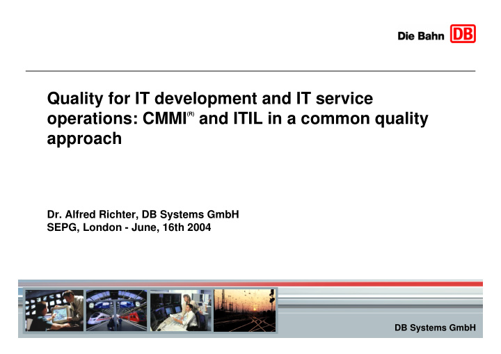 quality for it development and it service r and itil in a