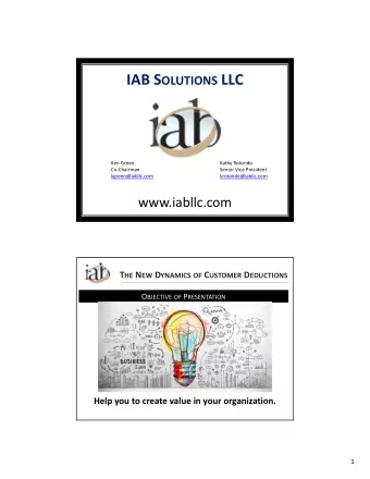IAB S OLUTIONS LLC  Ken Green  Kathy Rotondo  CoChairman  Senior Vice President