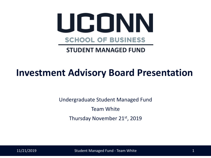 investment advisory board presentation