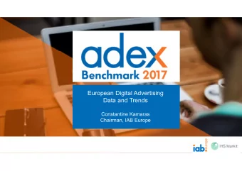 European Digital Advertising  Data and Trends  Constantine Kamaras  Chairman, IAB Europe  About the