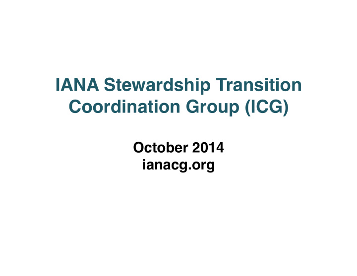 iana stewardship transition coordination group icg