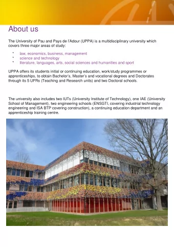 About us  The University of Pau and Pays de lAdour (UPPA) is a multidisciplinary university