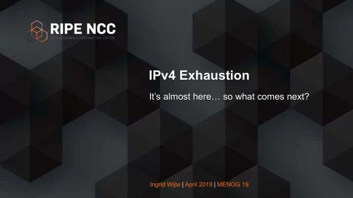 ipv4 exhaustion