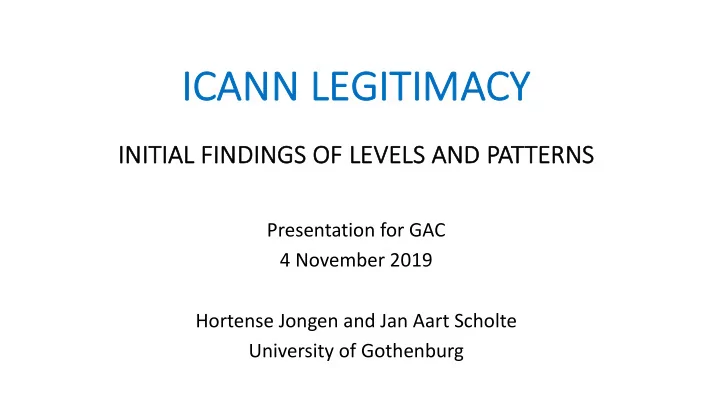 ic icann le legit gitim imacy