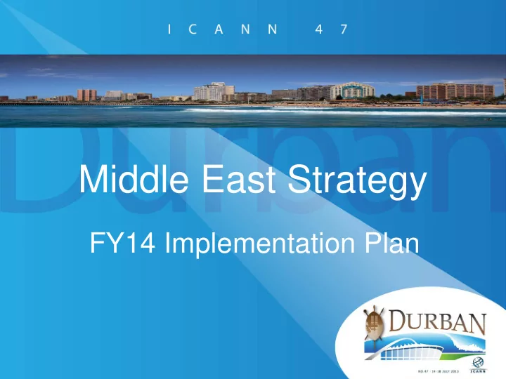 middle east strategy