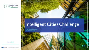 Intelligent Cities Challenge  Webinar with DCC cities 10 th of March 2020 March 2020  Agenda  I.