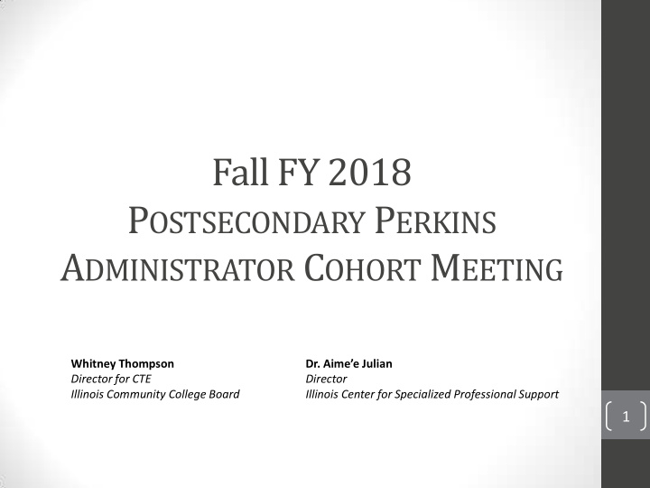 fall fy 2018 p ostsecondary p erkins a dministrator c