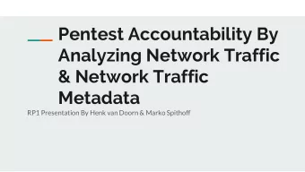 Pentest Accountability By  Analyzing Network Traffic  &amp; Network Traffic  Metadata  RP1