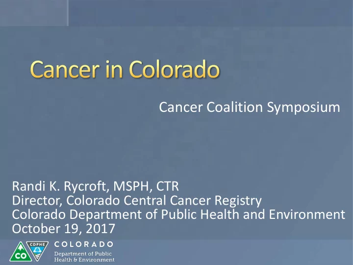 cancer coalition symposium