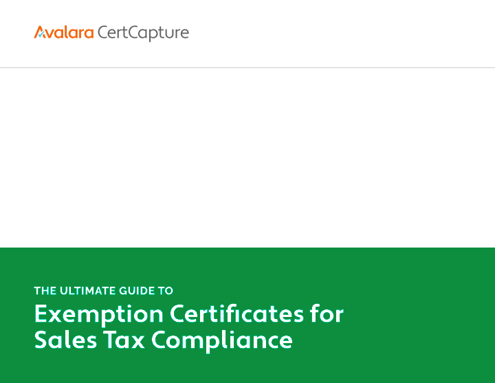 exemption certificates for sales tax compliance contents