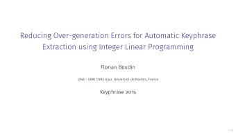 Reducing Over-generation Errors for Automatic Keyphrase  Extraction using Integer Linear