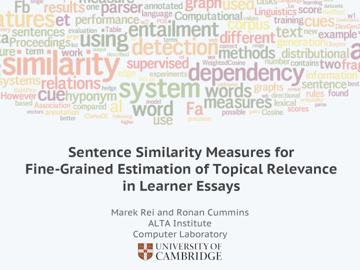 sentence similarity measures for fine grained estimation