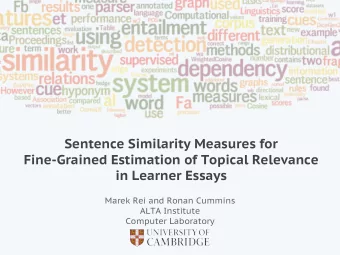 Sentence Similarity Measures for  Fine-Grained Estimation of Topical Relevance  in Learner Essays